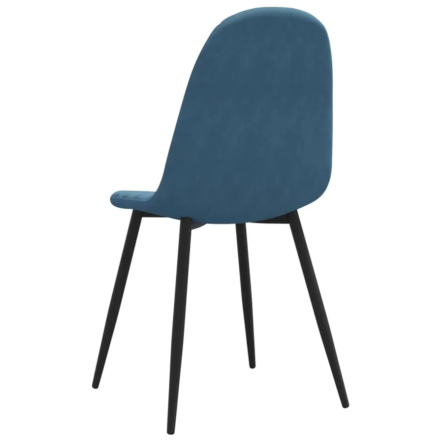 Chaises à manger lot de 2 Bleu Velours - 6