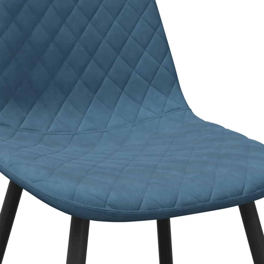 Chaises à manger lot de 2 Bleu Velours - 7