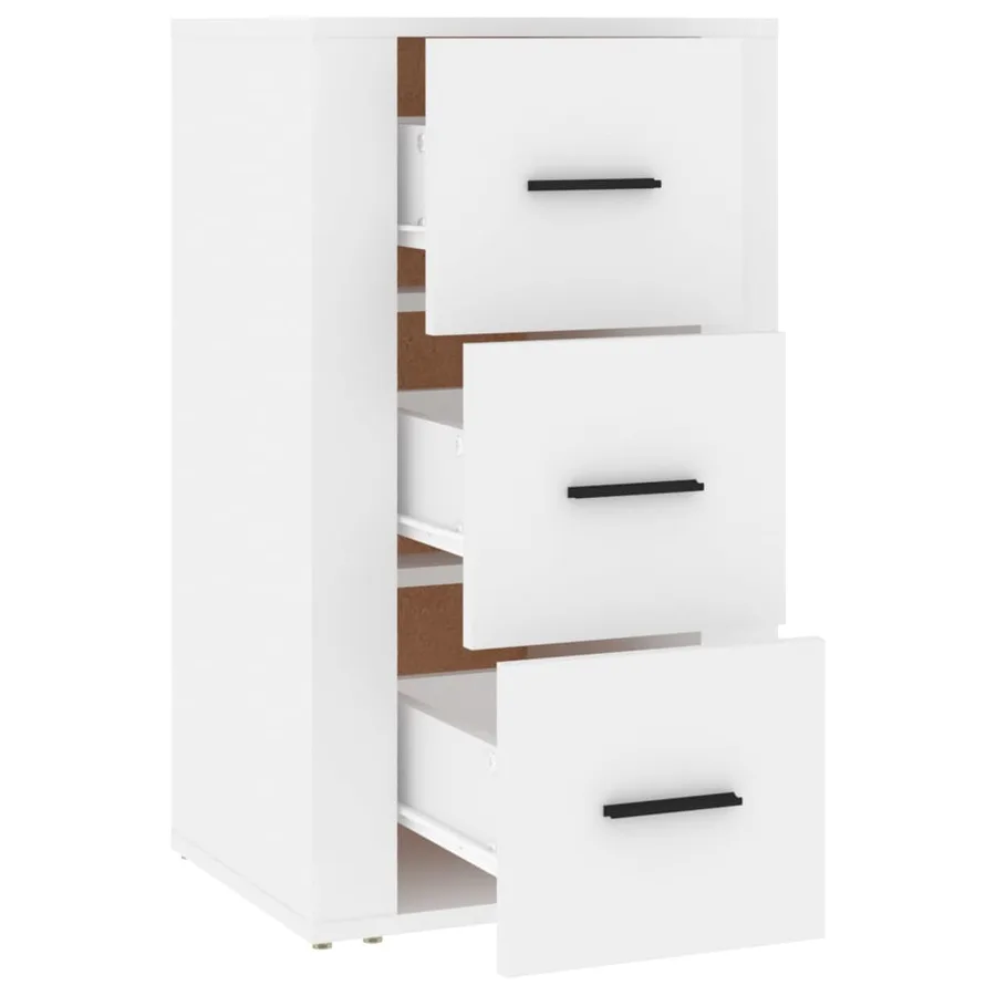 Buffet Blanc 40x33x70 cm Bois d'ingénierie - 4