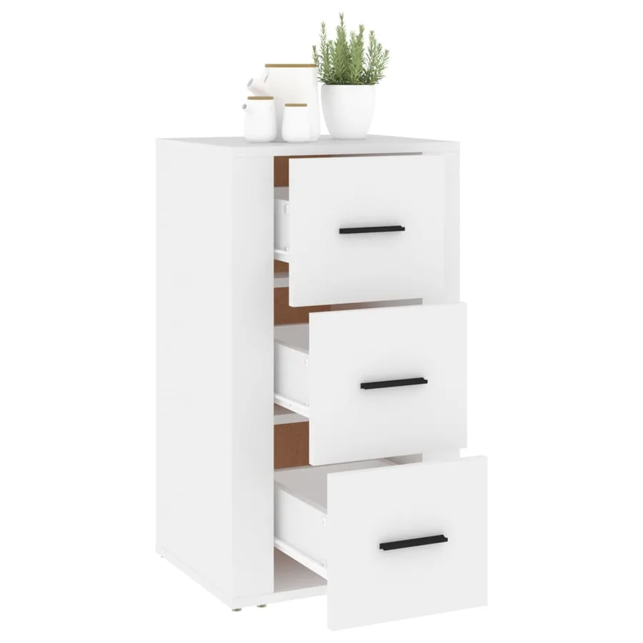 Buffet Blanc 40x33x70 cm Bois d'ingénierie - 7