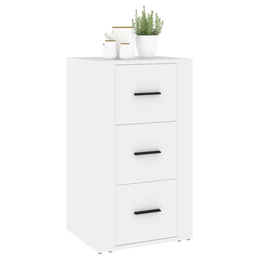 Buffet Blanc 40x33x70 cm Bois d'ingénierie - 8