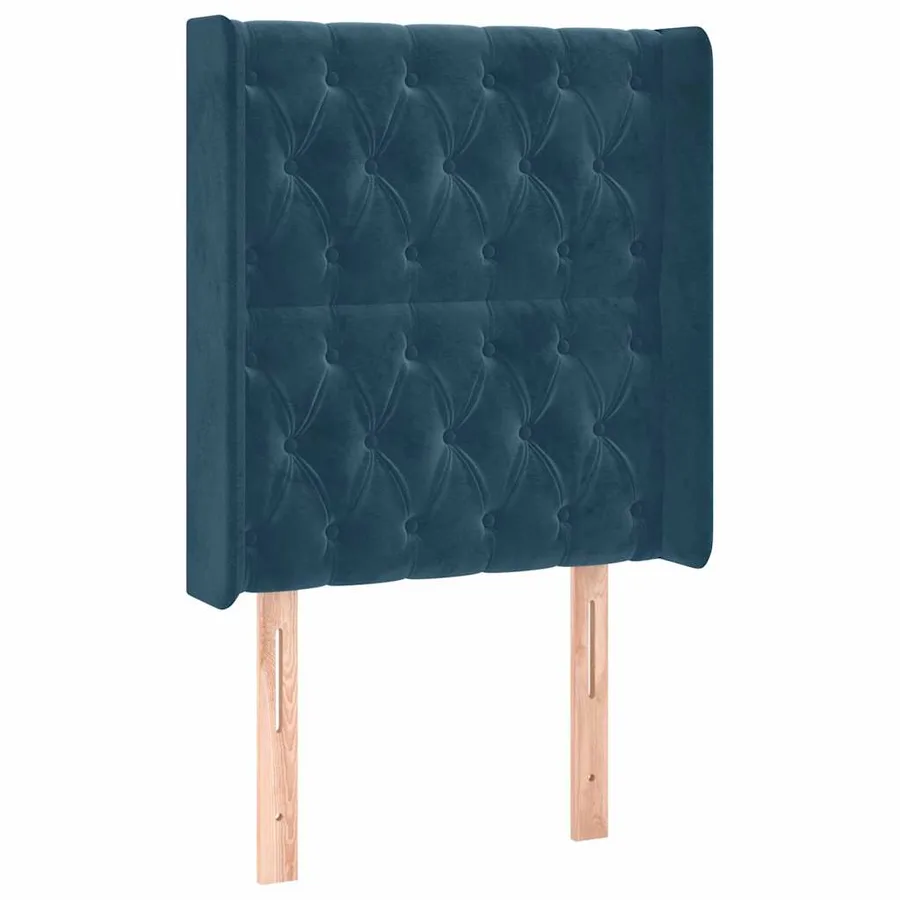 Sommier à lattes de lit matelas LED Bleu foncé 80x200cm Velours - 7