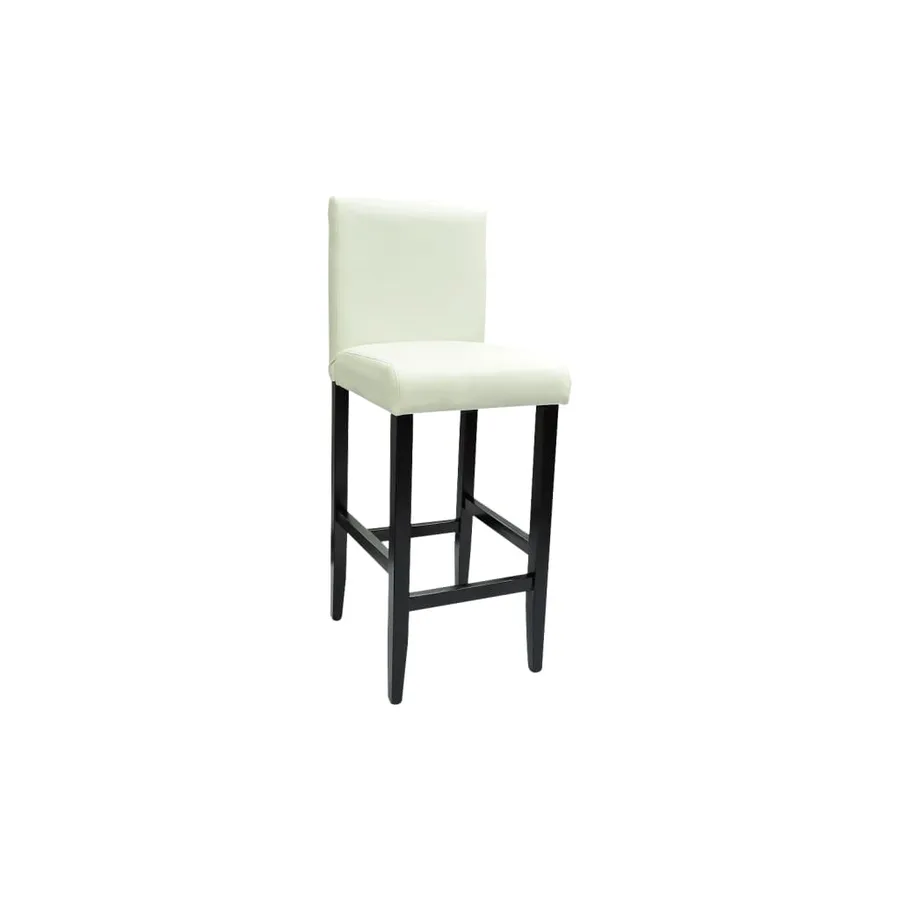 Tabourets de bar lot de 4 blanc similicuir - 4