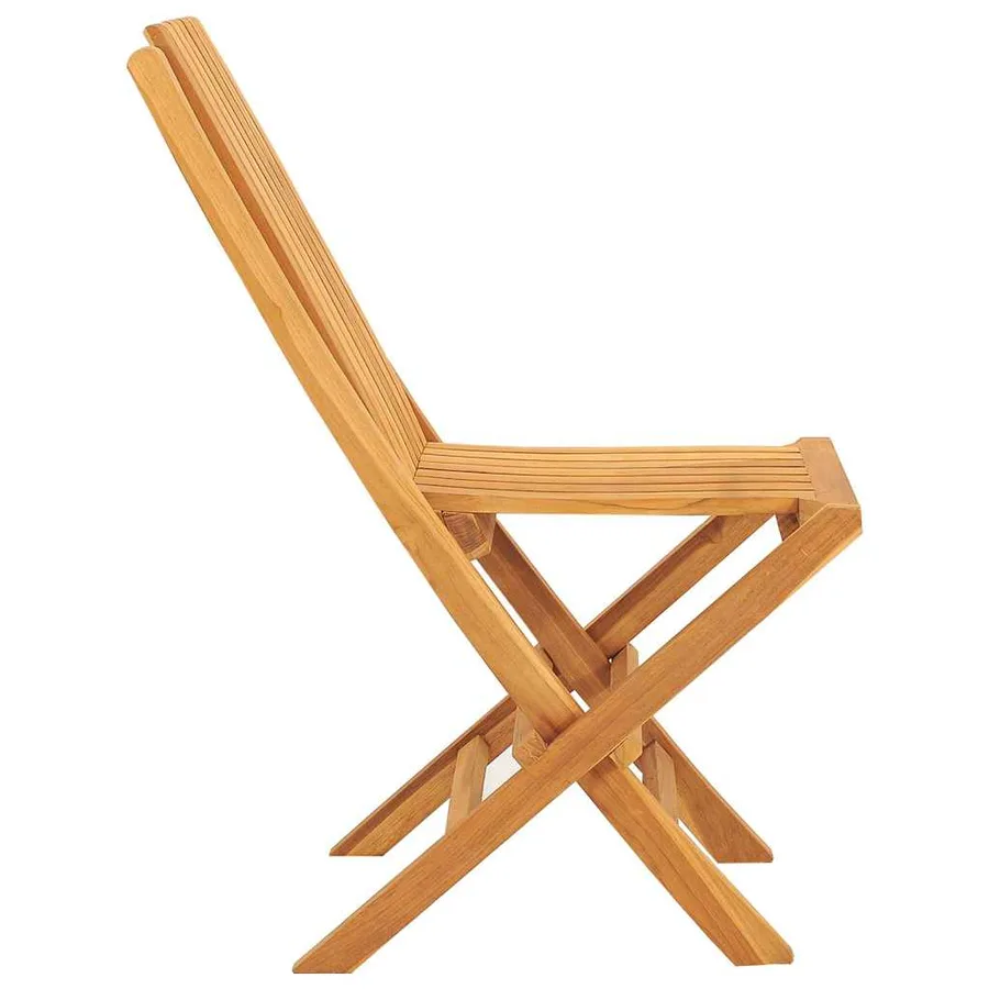 Chaises de jardin pliantes lot de 8 47x47x89cm bois massif teck - 4