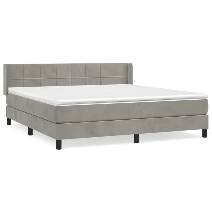 Sommier à lattes de lit et matelas Gris clair 180x200cm Velours - 3