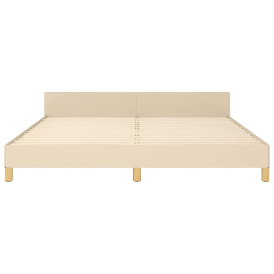 Cadre de lit sans matelas crème 180x200 cm tissu - 5