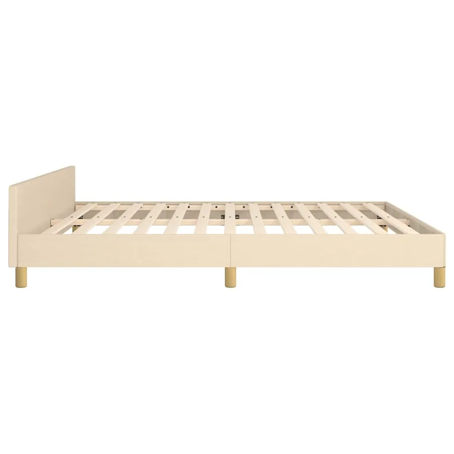Cadre de lit sans matelas crème 180x200 cm tissu - 6
