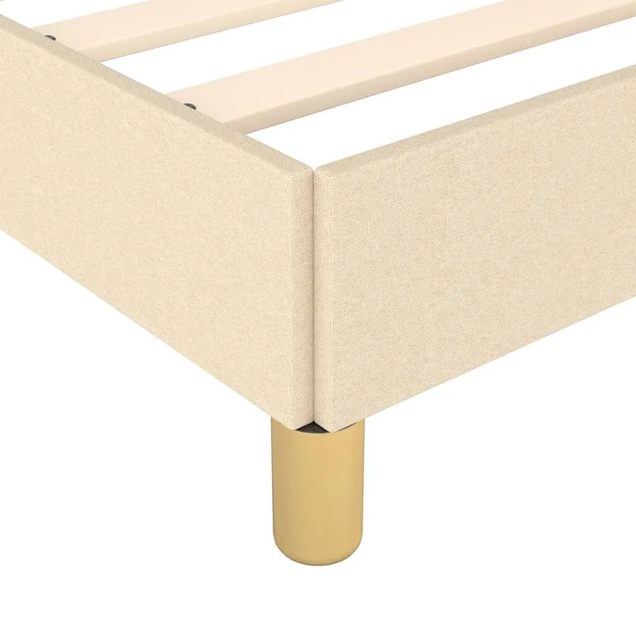 Cadre de lit sans matelas crème 180x200 cm tissu - 7