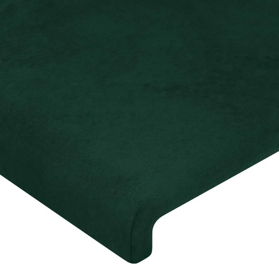 Cadre de lit sans matelas vert foncé 100x200 cm velours - 10