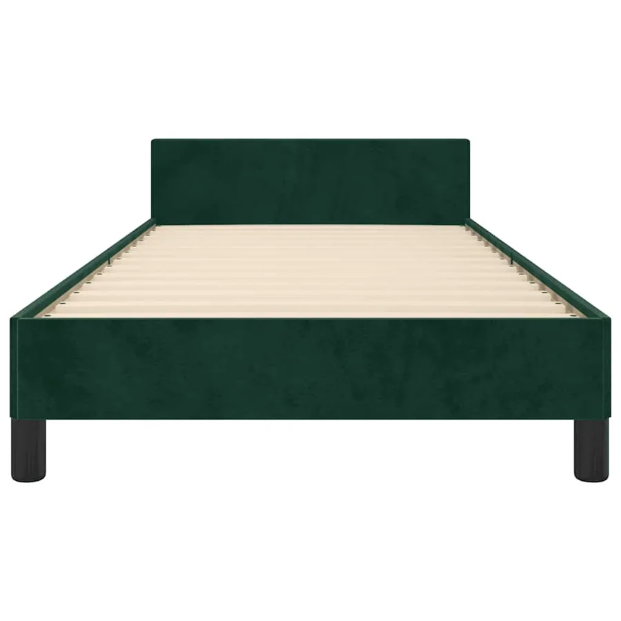 Cadre de lit sans matelas vert foncé 100x200 cm velours - 6