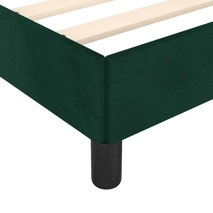 Cadre de lit sans matelas vert foncé 100x200 cm velours - 8