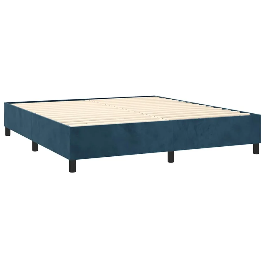 Sommier à lattes de lit et matelas Bleu foncé 160x200cm Velours - 4