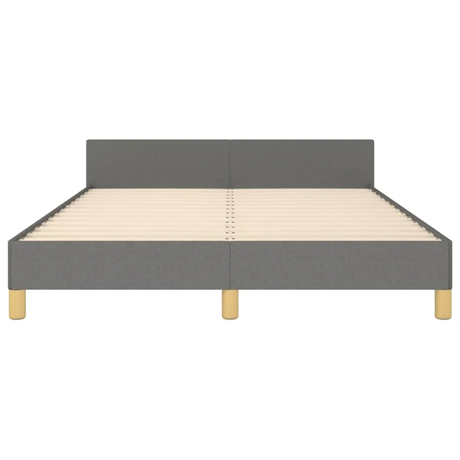 Cadre de lit sans matelas gris foncé 140x190 cm tissu - 5