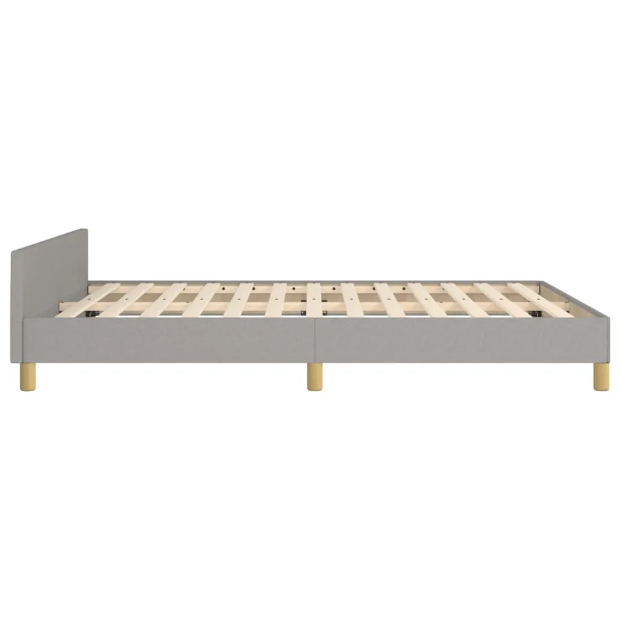 Cadre de lit sans matelas gris clair 140x190 cm tissu - 7