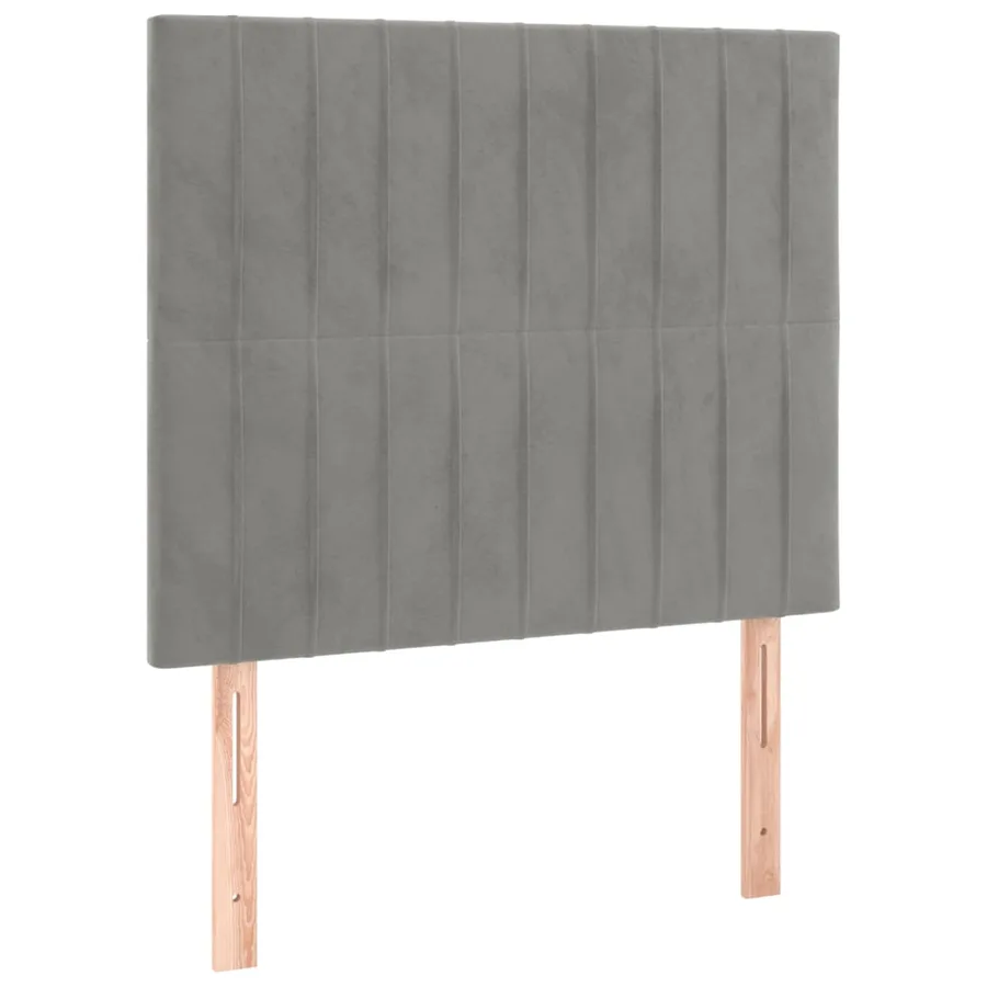Cadre de lit sans matelas gris clair 100x200 cm velours - 8