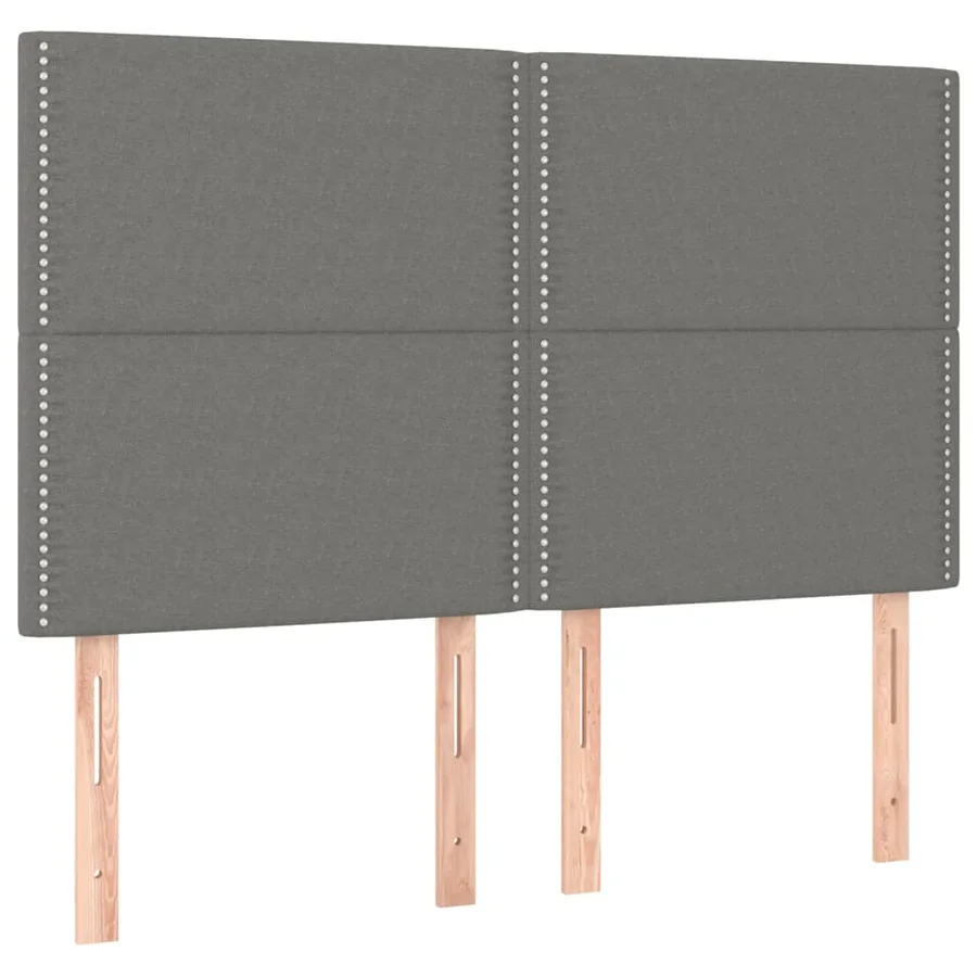 Cadre de lit sans matelas gris foncé 140x190 cm tissu - 9