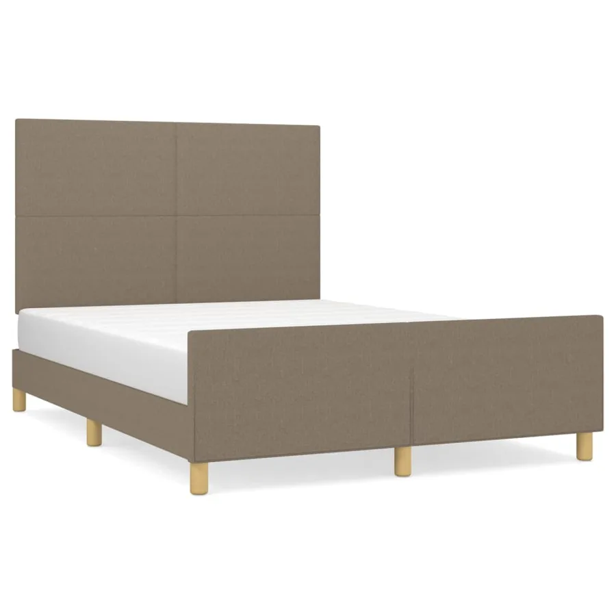 Cadre de lit sans matelas taupe 140x200 cm tissu - 2