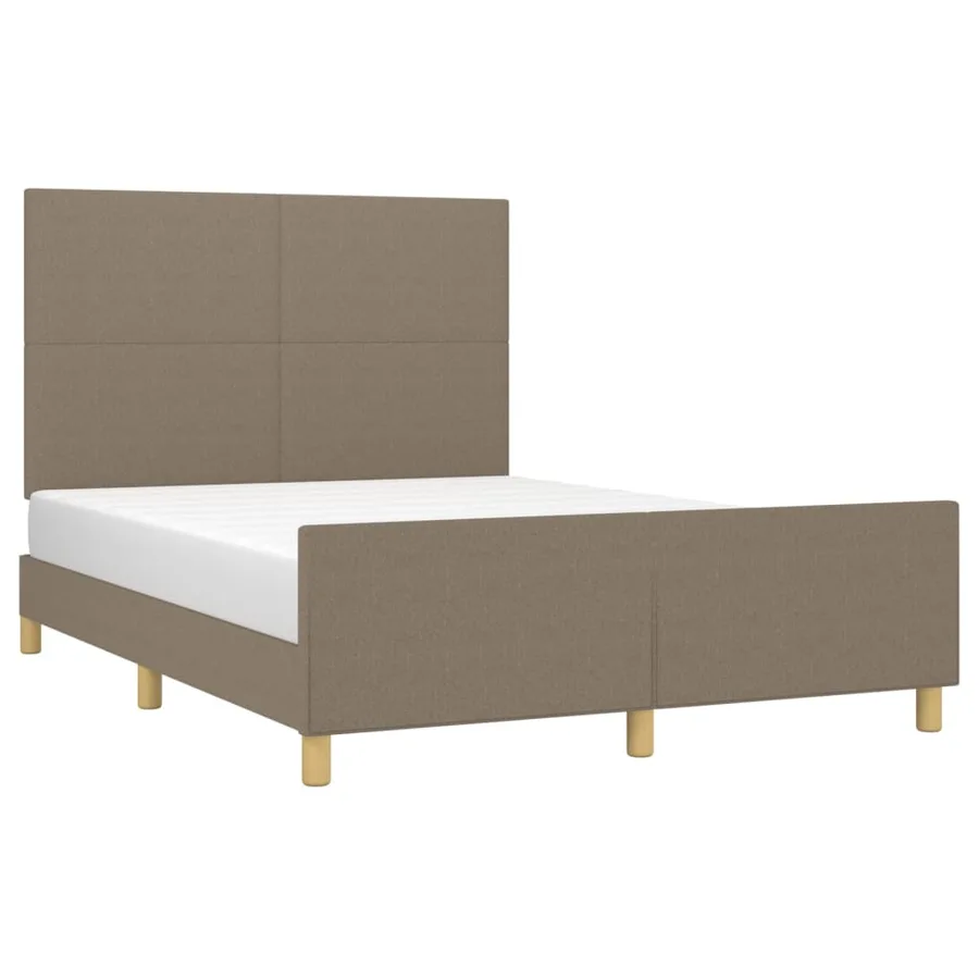 Cadre de lit sans matelas taupe 140x200 cm tissu - 3