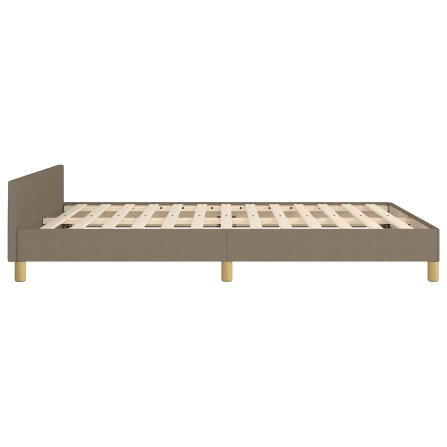 Cadre de lit sans matelas taupe 140x200 cm tissu - 7