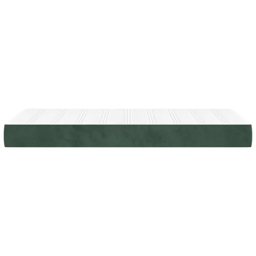 Matelas de lit à ressorts ensachés fermeté moyenne Vert foncé 100x200x20 cm - 4