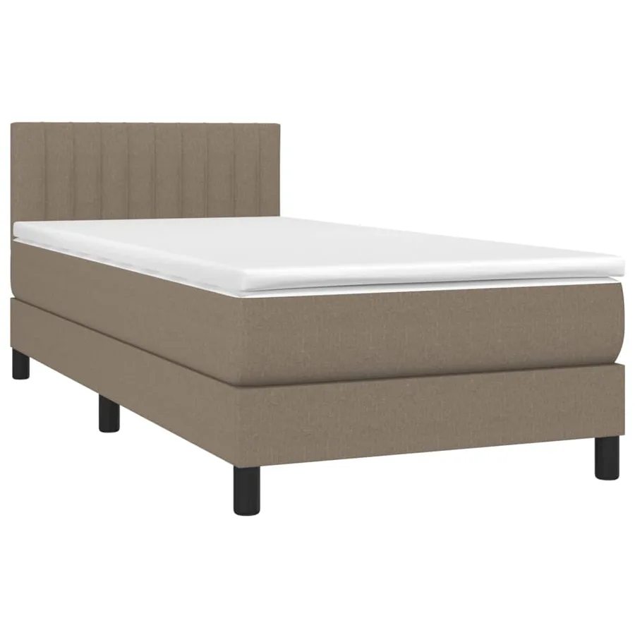 Sommier à lattes de lit avec matelas LED Taupe 100x200 cm Tissu - 3