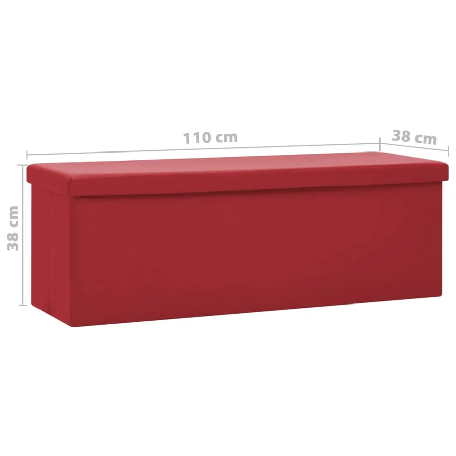 Banc de rangement pliable Rouge bordeaux PVC - 8