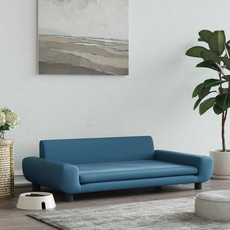 Lit pour chien bleu 100x54x33 cm velours
