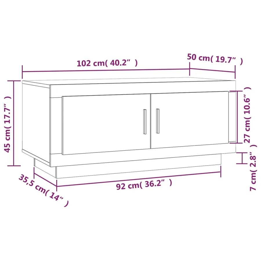 Table basse gris béton 102x50x45 cm bois d'ingénierie - 8
