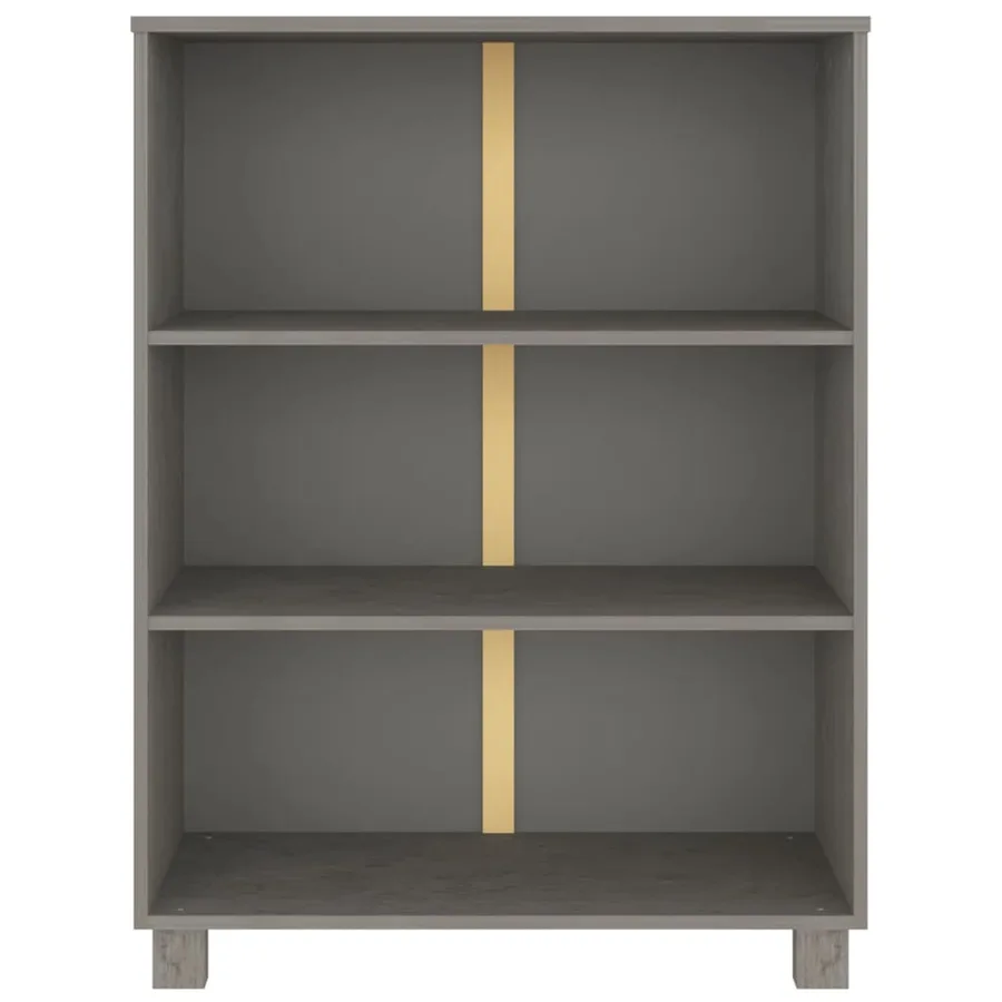 Bibliothèque HAMAR Gris clair 85x35x112 cm Bois de pin massif - 3