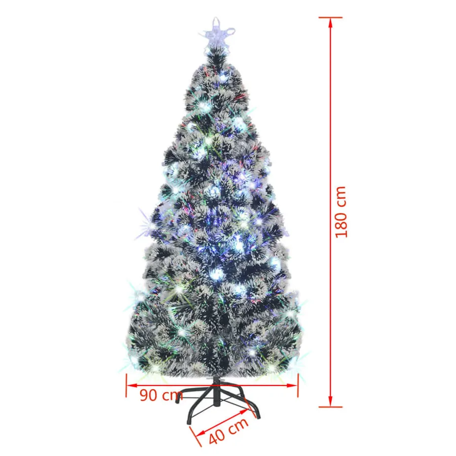 Arbre de Noël pré-éclairé avec support et LED 180 cm fibre optique - 8