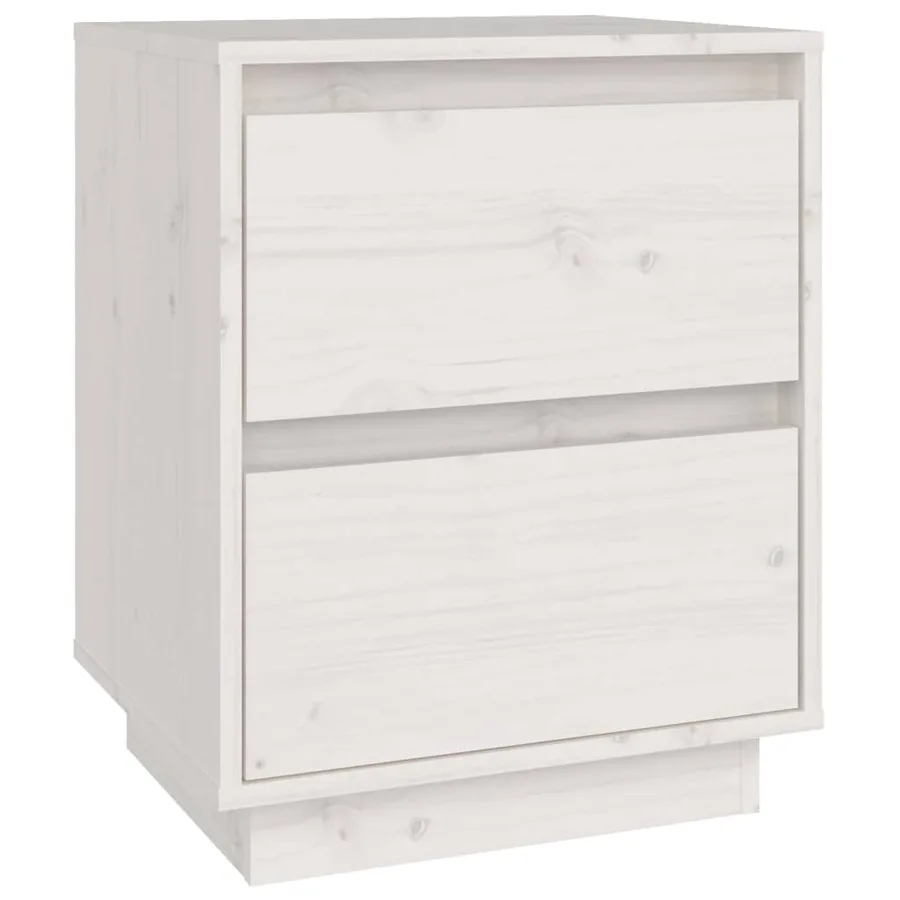 Tables de chevet 2 pcs Blanc 40x35x50 cm Bois de pin solide - 6