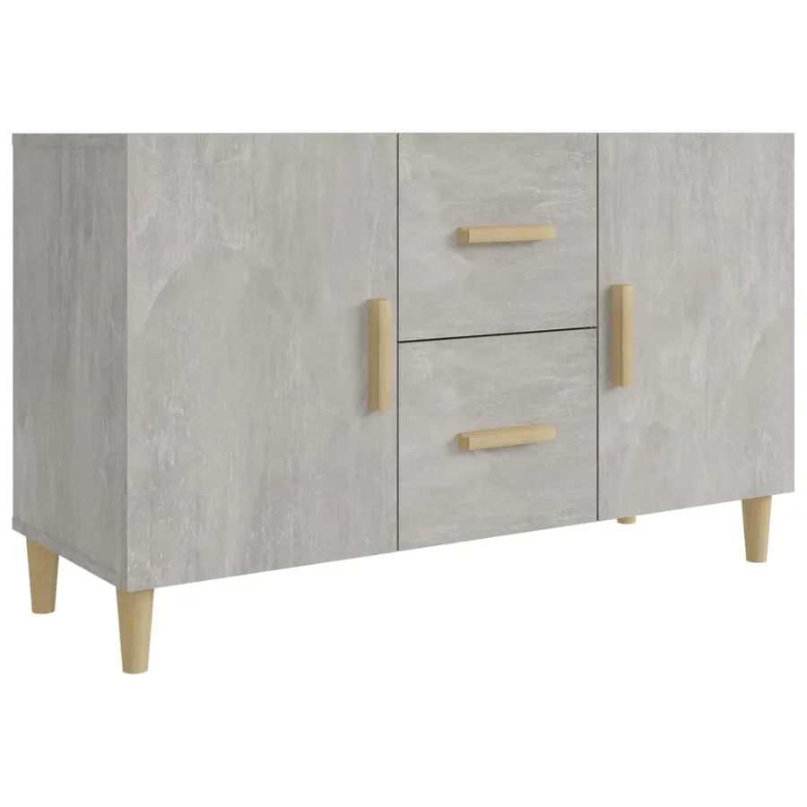 Buffet gris béton 100x36x60 cm bois d'ingénierie - 2