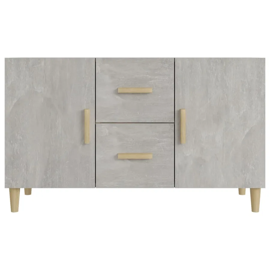 Buffet gris béton 100x36x60 cm bois d'ingénierie - 3