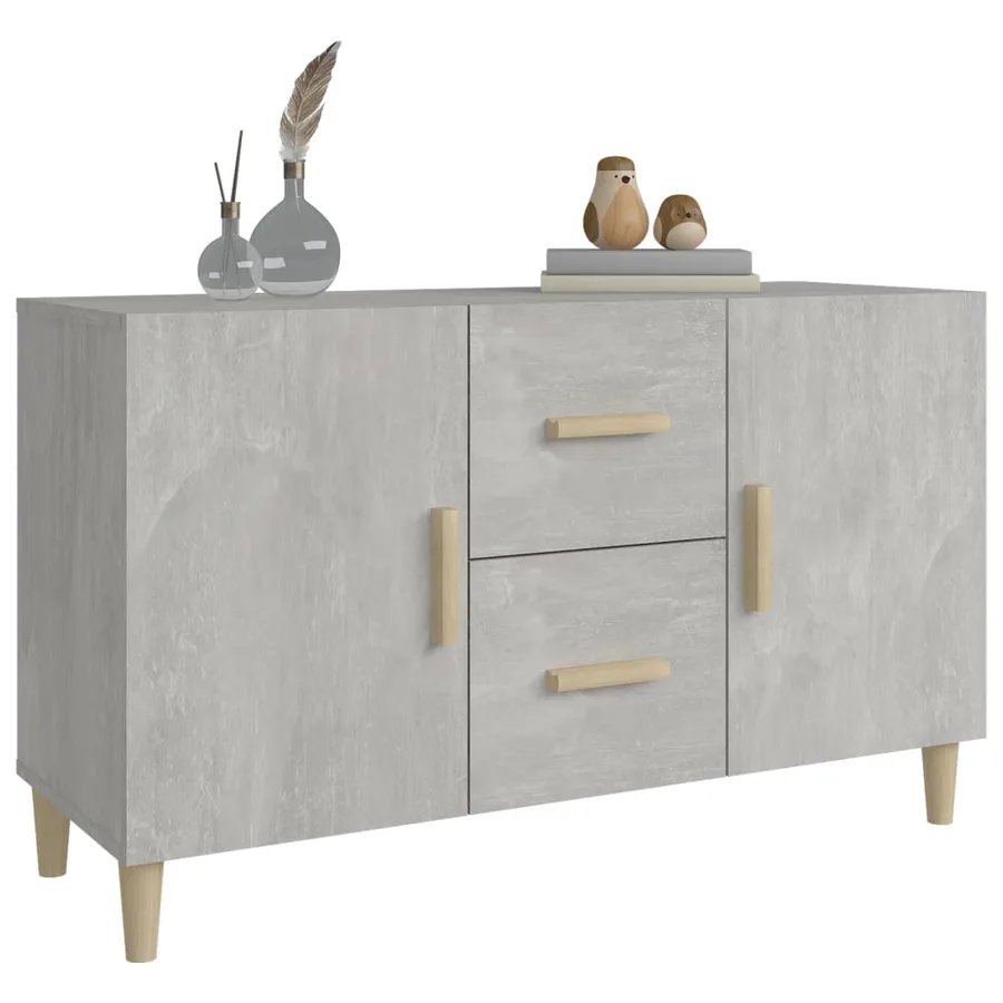 Buffet gris béton 100x36x60 cm bois d'ingénierie - 6