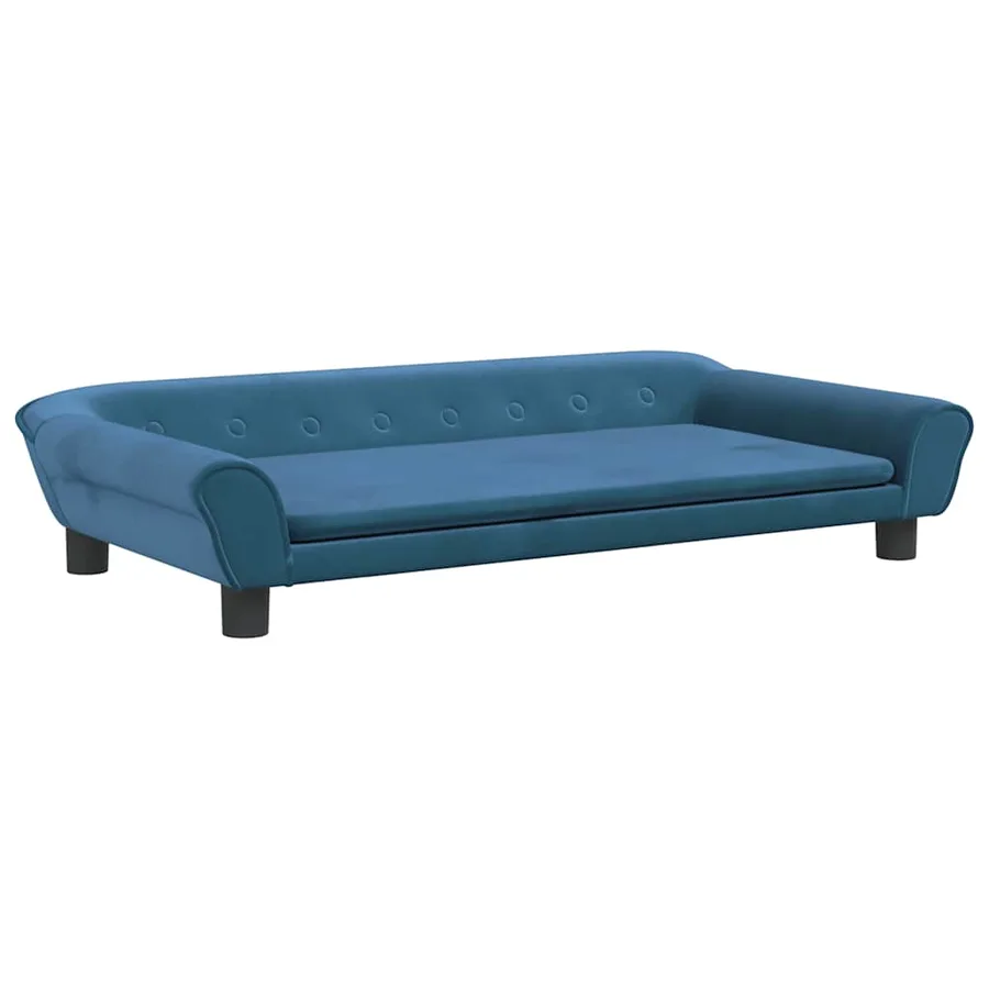Lit pour chien bleu 100x50x21 cm velours - 2