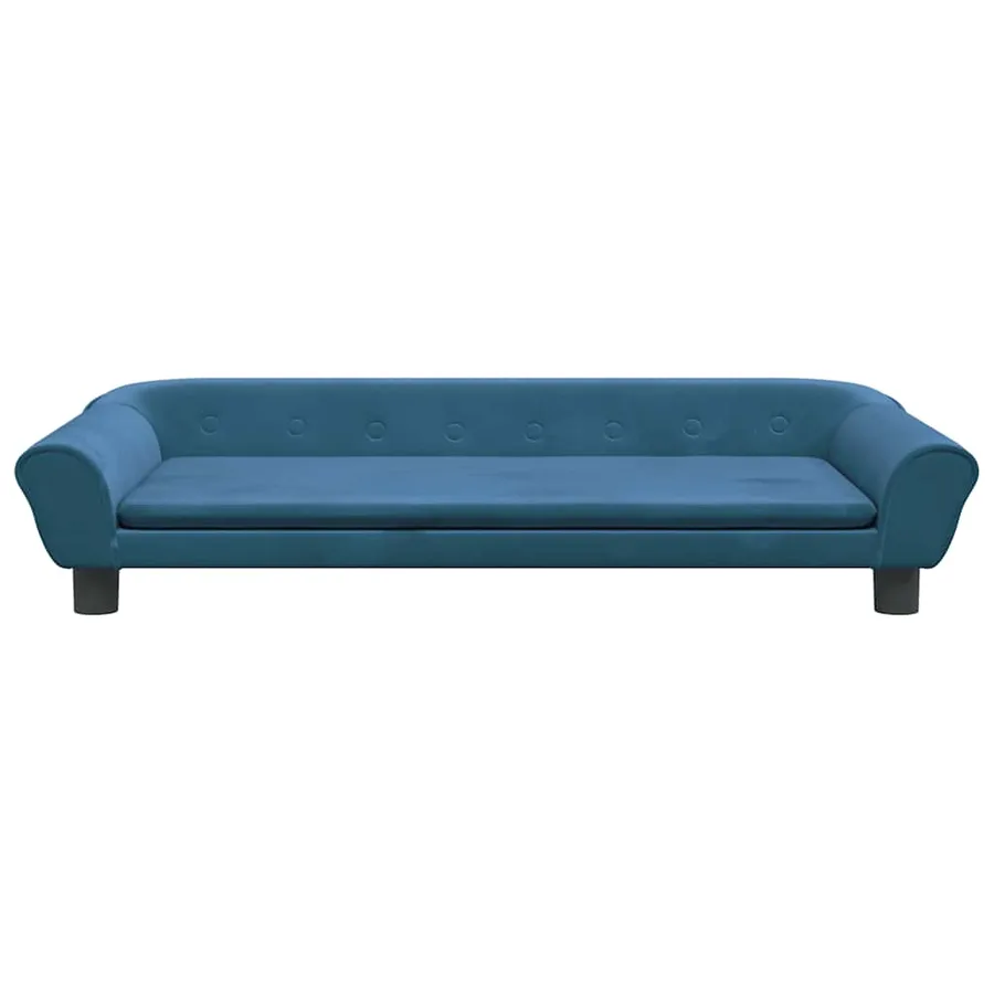 Lit pour chien bleu 100x50x21 cm velours - 3
