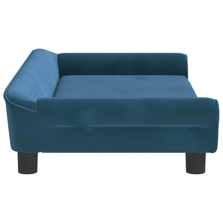 Lit pour chien bleu 100x50x21 cm velours - 4