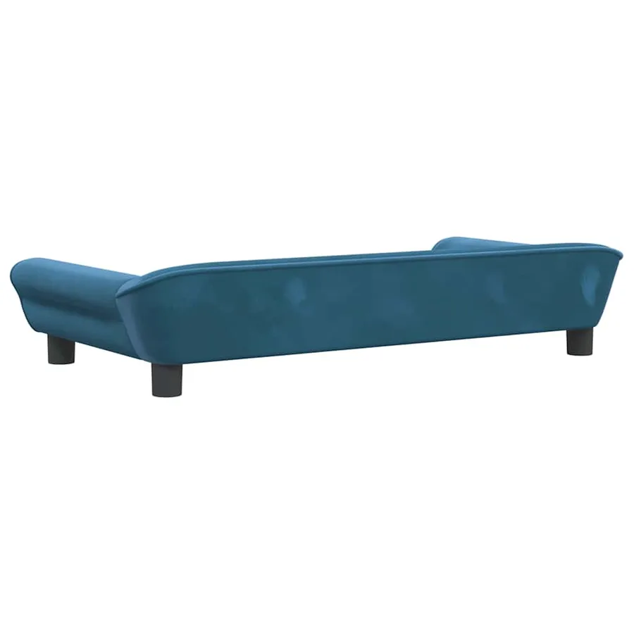Lit pour chien bleu 100x50x21 cm velours - 5