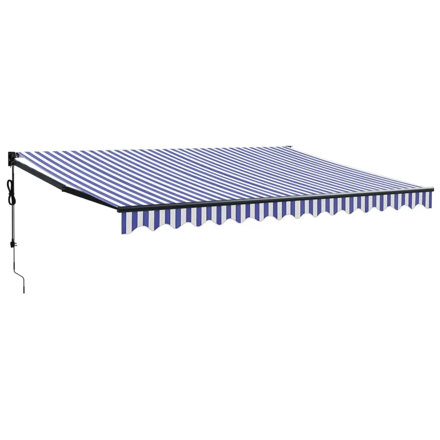 Auvent rétractable automatique bleu et blanc 4,5x3 m - 2