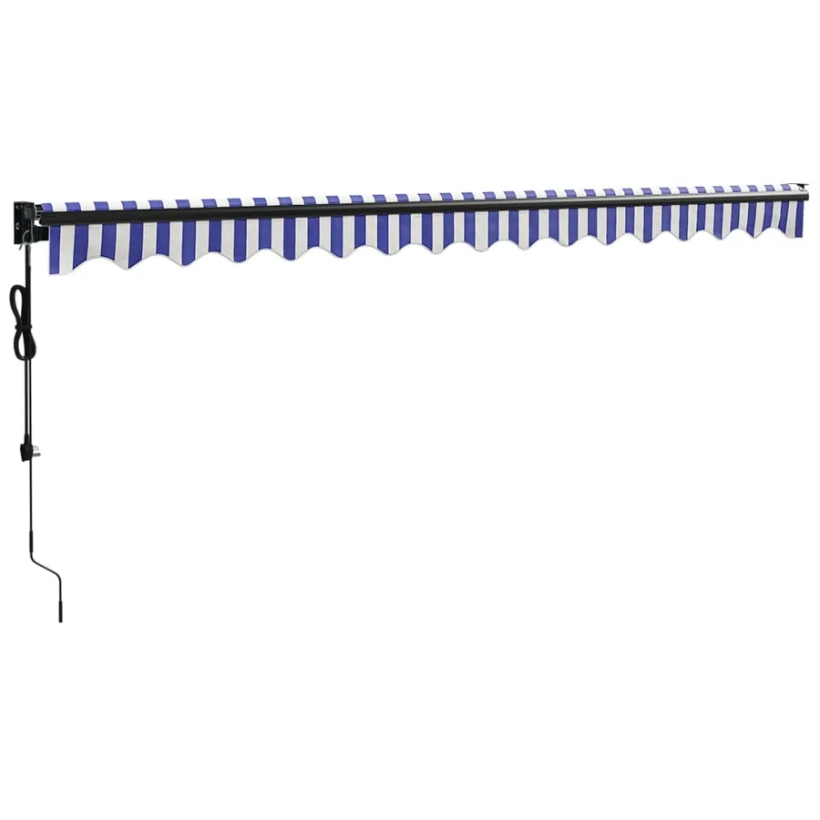Auvent rétractable automatique bleu et blanc 4,5x3 m - 4