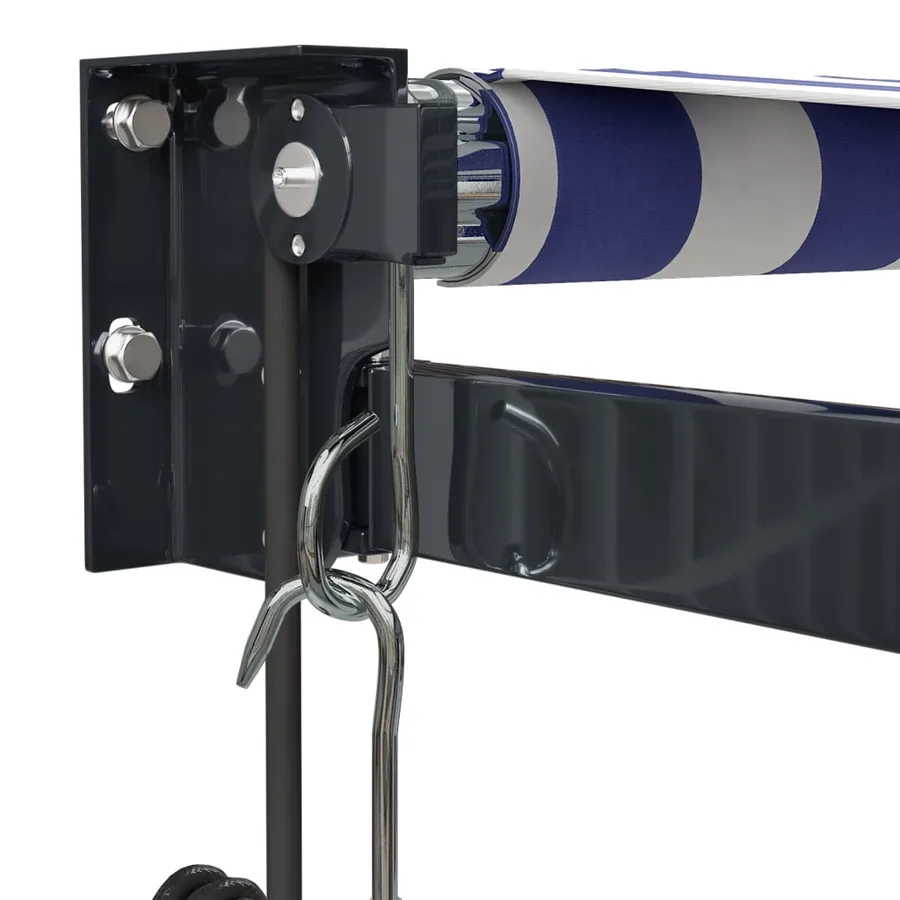 Auvent rétractable automatique bleu et blanc 4,5x3 m - 7
