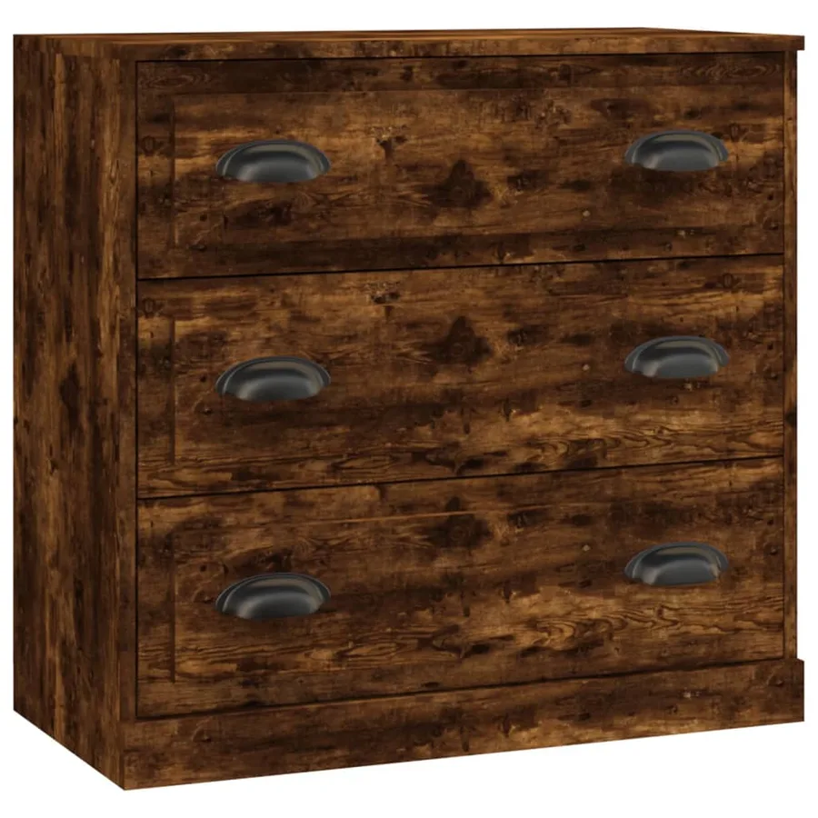 Buffet chêne fumé 70x35,5x67,5 cm bois d'ingénierie - 2