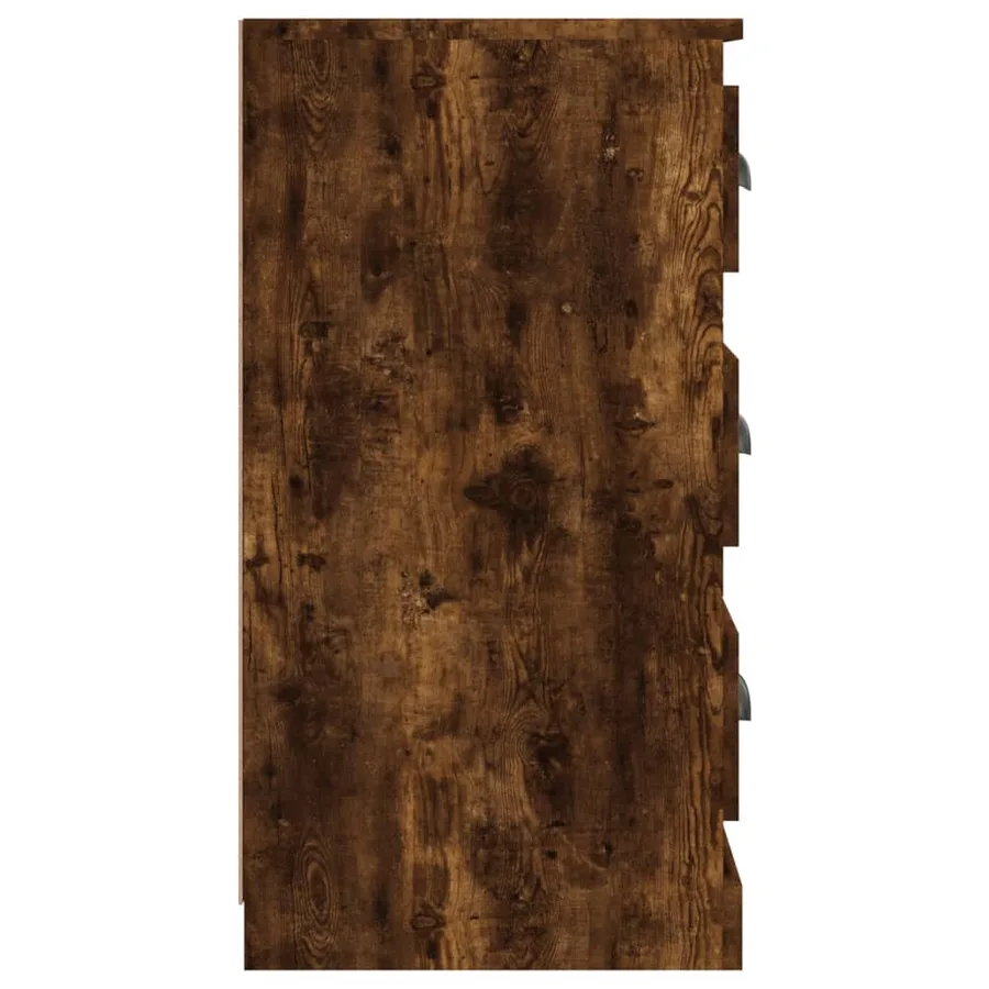 Buffet chêne fumé 70x35,5x67,5 cm bois d'ingénierie - 5