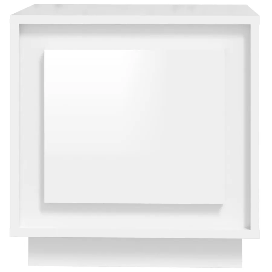 Tables de chevet 2pcs blanc brillant 44x35x45cm bois ingénierie - 7