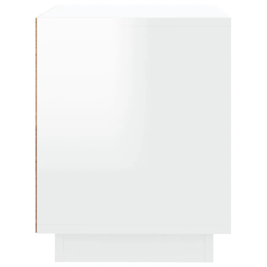Tables de chevet 2pcs blanc brillant 44x35x45cm bois ingénierie - 8