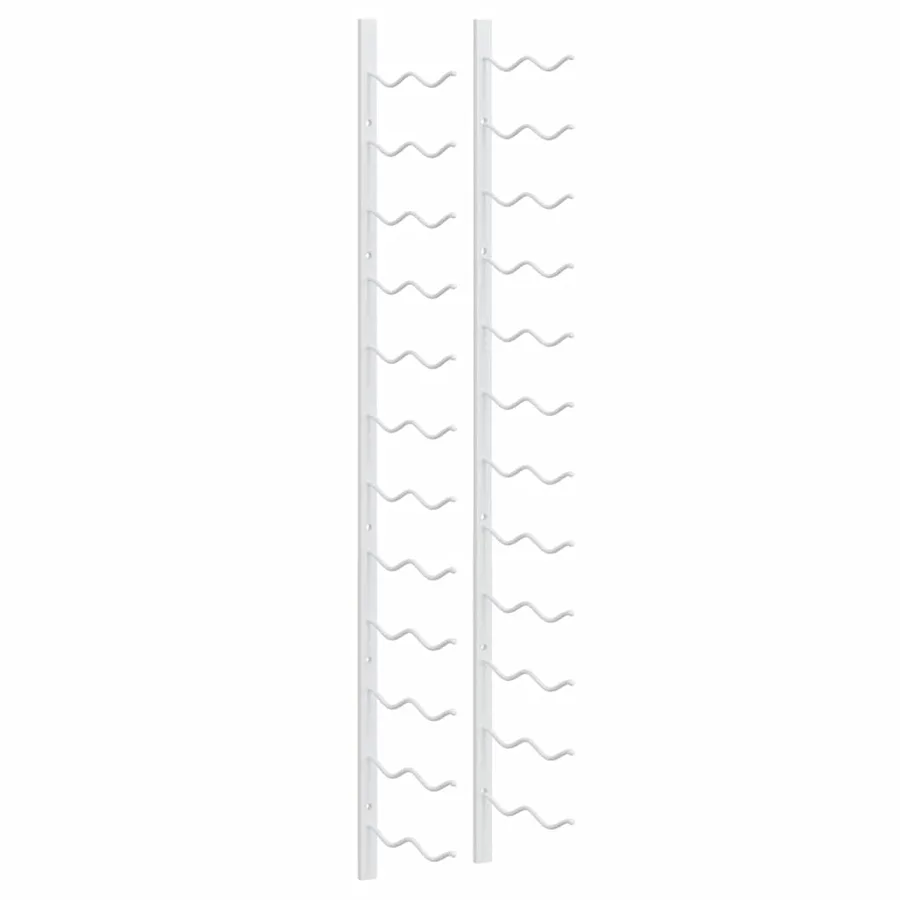 Casier à vin mural pour 24 bouteilles 2 pcs Blanc Fer - 5