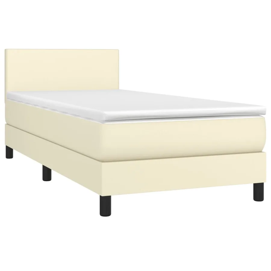 Sommier à lattes de lit avec matelas et LED Crème 80x200cm - 3