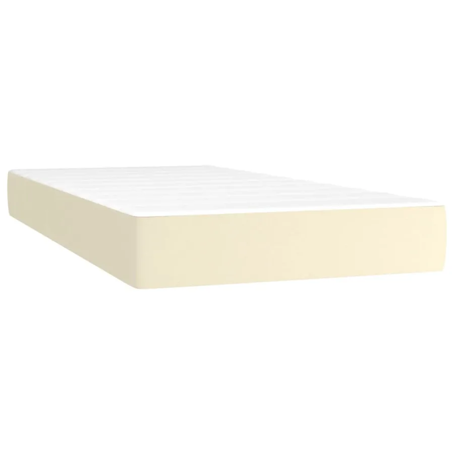 Sommier à lattes de lit avec matelas et LED Crème 80x200cm - 6