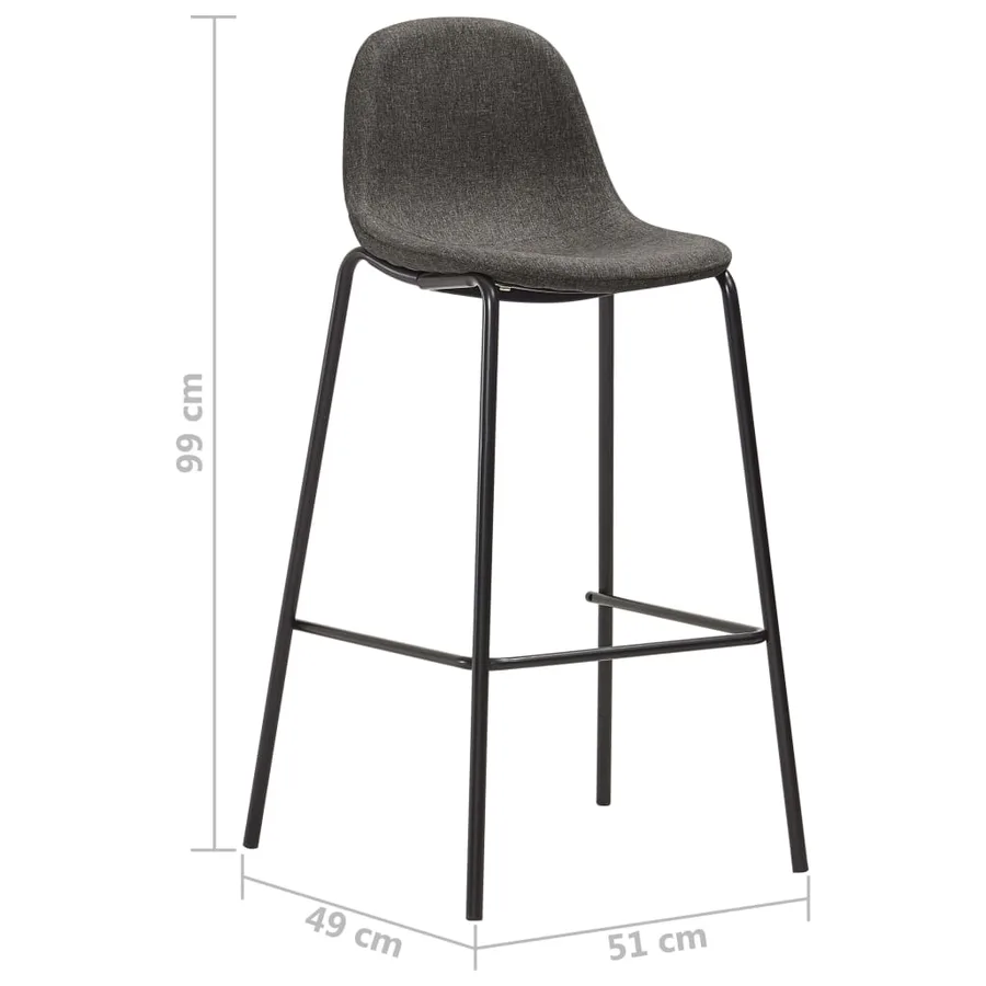 Chaises de bar lot de 2 gris foncé tissu - 7