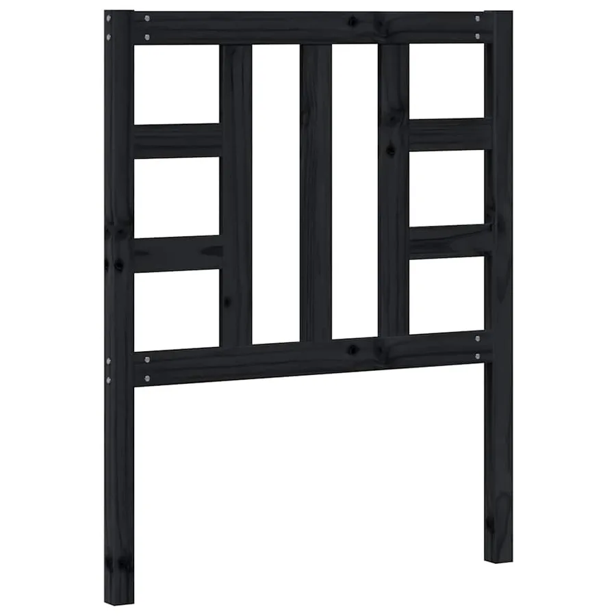 Tête de lit Noir 81x4x100 cm Bois massif de pin - 6